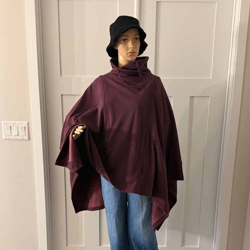 UGG Burgundy Poncho with High Collar